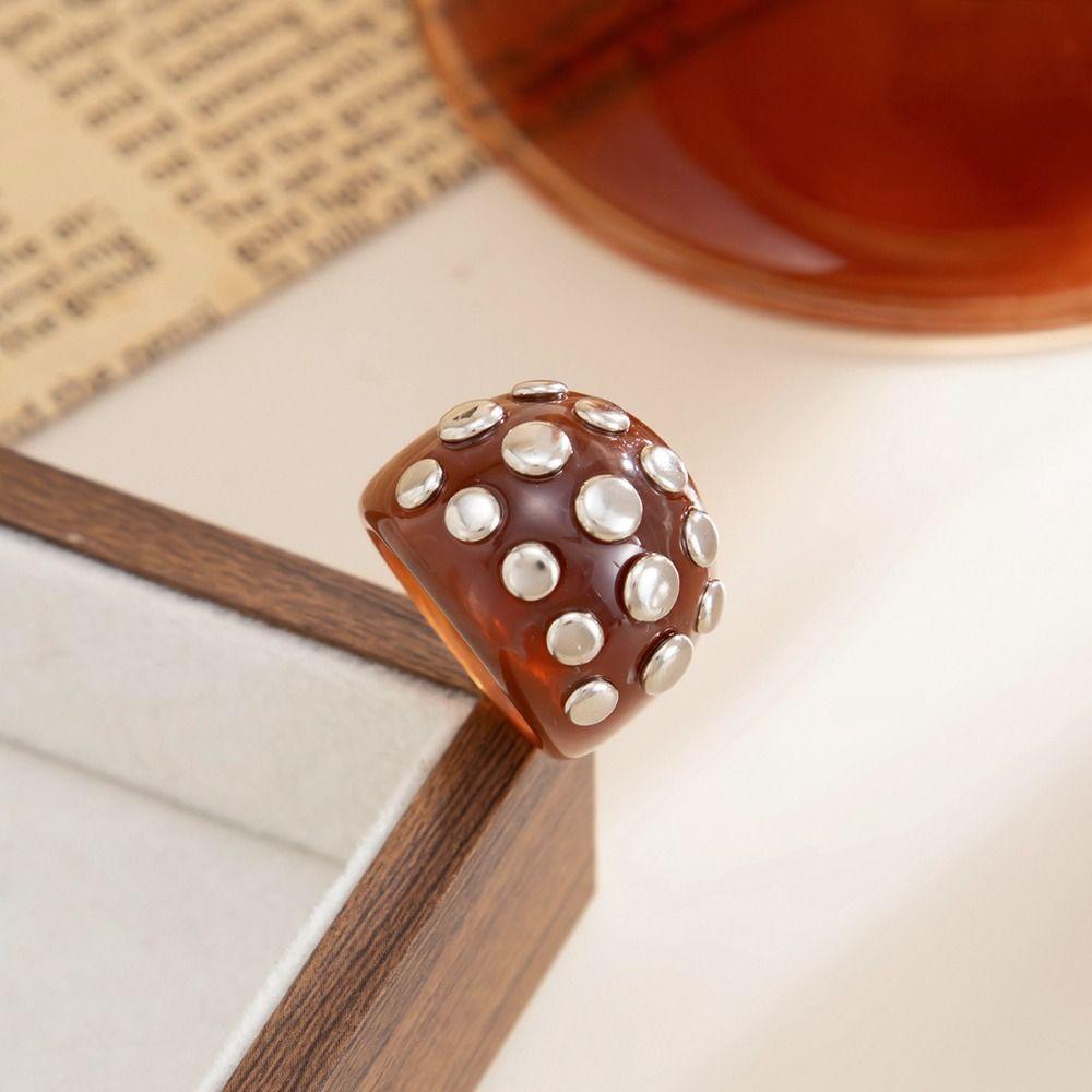 Minimalist Rivet Acrylic Bangle Punk Style Chunky Irregular Wide Bracelet Cuff Style Embellishment Open Bangle Decor Itemation