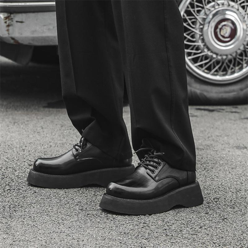 

2024 Spring Derby platform British style small leather shoes versatile Korean version of student casual men s leather shoes 2881-J 38 чёрный