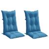 High Back Chair Cushions 2 Pcs Melange Blue 120x50x7 Cm Fabric