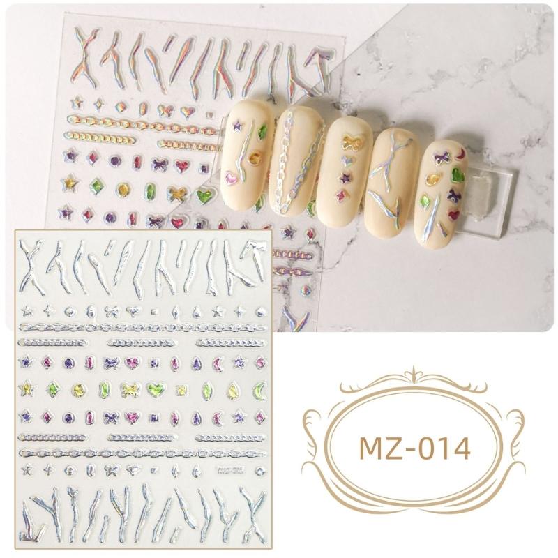 3D Geprägte Nail Art Aufkleber Bunte Blumen Nagelabziehbilder Selbstklebende Nageldesign Aufkleber für Nagelkunst Dekorationen