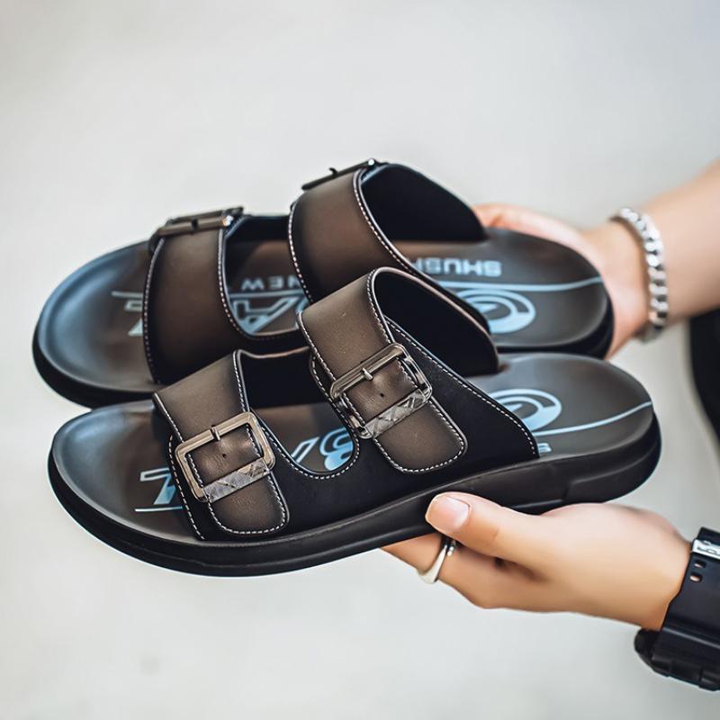 Summer Men Slippers Platform Slip on Light Open Toe Sandals Buckle Design Fashion Outdoor Beach Casual Sandals for Men Sandalias