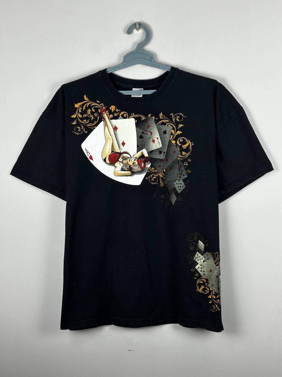 Vintage Gaming Cards Pocker Necked Girl Rare T shirt Size XXL Unisex T-Shirt L