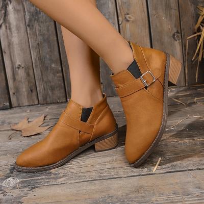 2024 Hochwertige Schuhe für Damen Gürtelschnalle Damenstiefel Mode Slipper Moderne Stiefel Damen Neu Übergröße Uni Stiefeletten