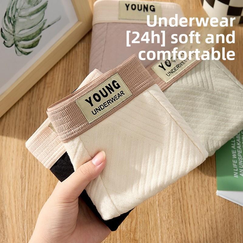 Male Summer Light Cotton Breathable Antibacterial Crotch Sports Youth Boxer Briefs