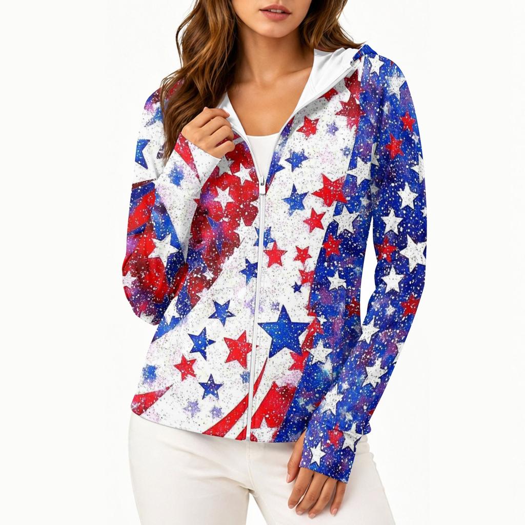 Women's Lightweight Hooded Jacket with Full Zip Front Pockets Long Sleeve Sun Protection Outerwear for Outdoor Activities