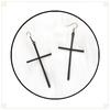 Gothic Minimalist Black Silver Color Large Cross Pendant Dangle Earrings for Women Halloween Party Punk Jewelry Accessories Gift