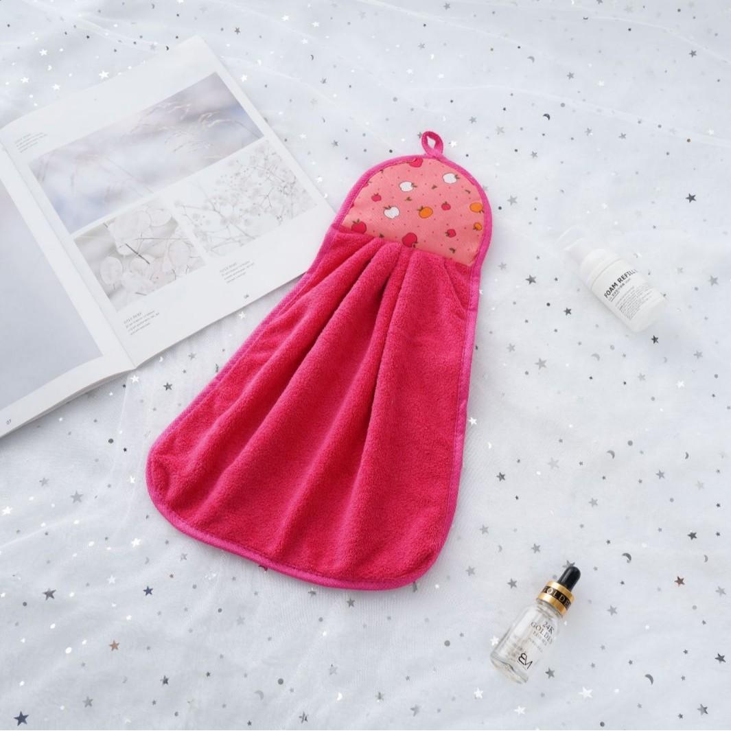 

Коралловое бархатное полотенце для рук из микрофибры, крючок для полотенца, подвесное полотенце для кухни, ванной комнаты, чистящее впитывающее полотенце 32*46 красный