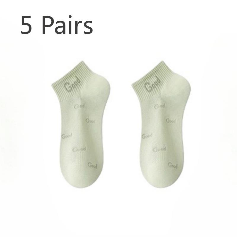 5 Pairs of Women's Summer Thin New Pure Cotton Anti Odor Short Boat Socks