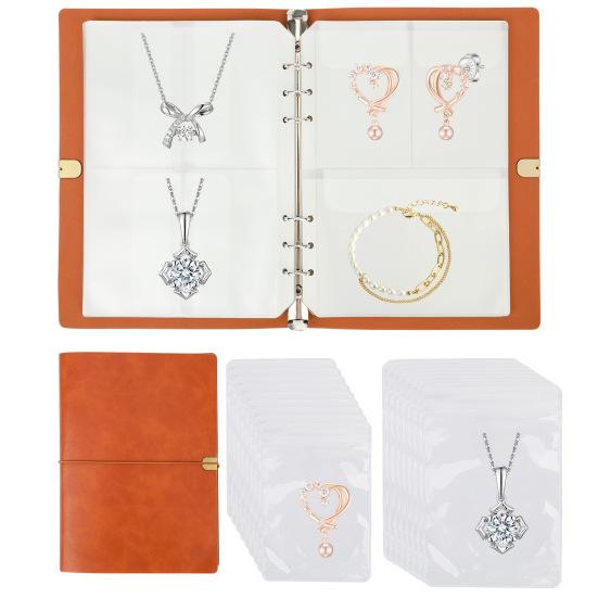 

129Pcs/Set Transparent Jewelry Organizer, Jewelry Storage Book with Pockets, Foldable Earrings Rings