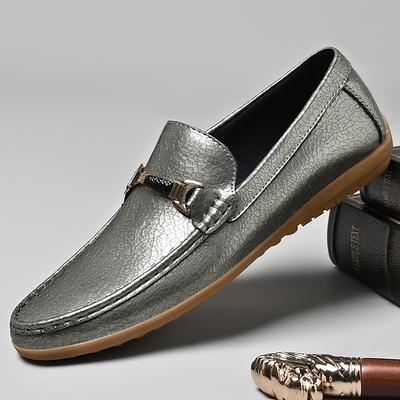 Scarpe da Matrimonio Comode alla Moda da Uomo Traspiranti Piatte Alta Qualità Mocassini da Uomo Scarpe in Vera Pelle Slip-on Scarpa da Business