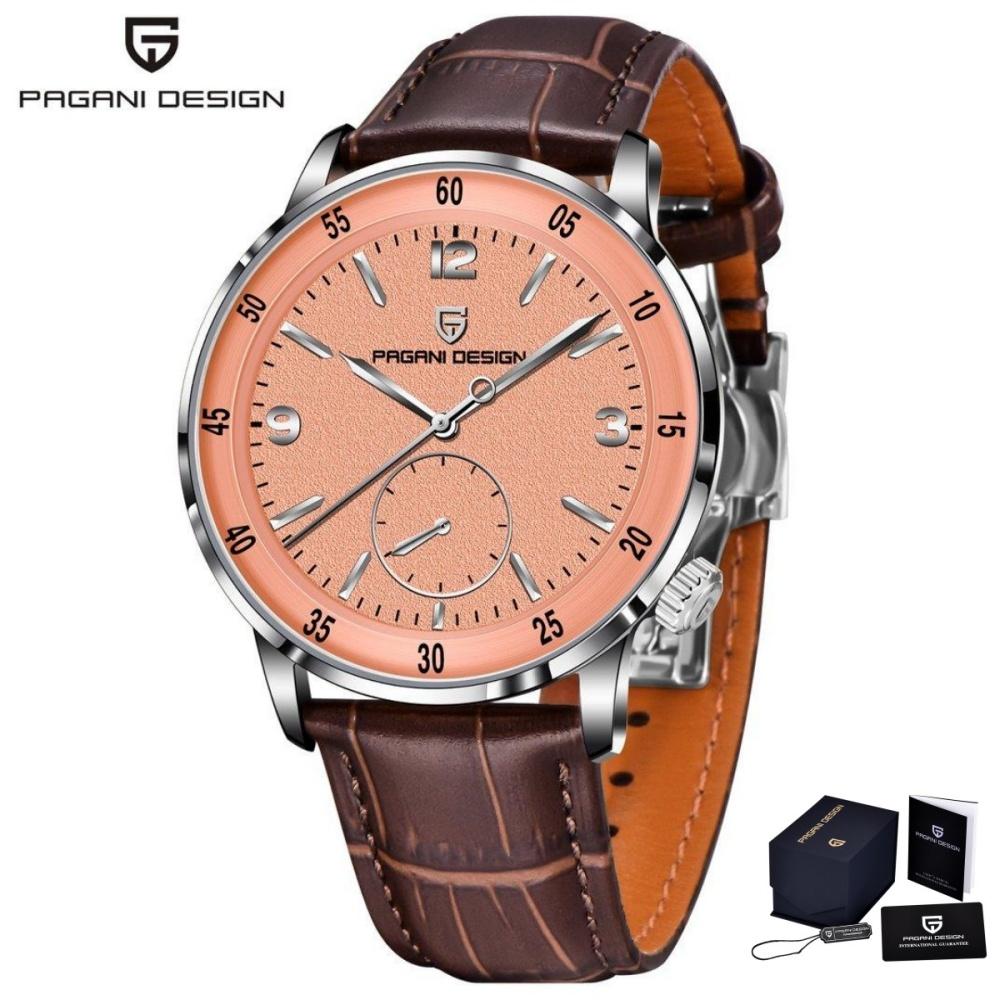 PAGANI DESIGN PD1790 Men's Automatic Mechanical Watch 10Bar Waterproof Sapphire Glass Fashion Leisure Leather Wristwatch For Man