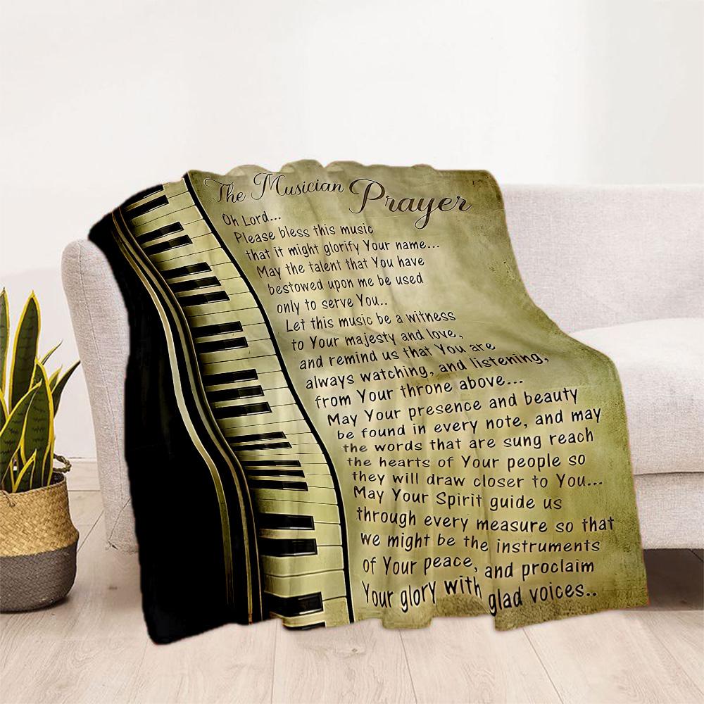 Music Notes Harmony Flannel Blanket-Soft and Suitable for Sofas,Beds,Offices,Travel,All Seasons,Great Gift for Holidays and Birthdays.