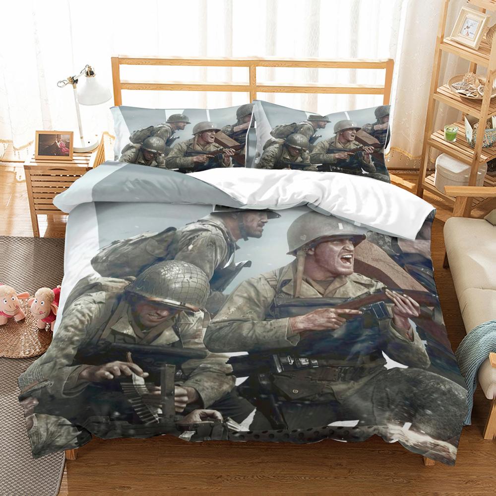 Comforter High Quality Call Duty Game Pattern Printed With Pillow Bedding Set 3D Bed Set For Bedroom Decor