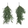 2 st Norfolk Pine Droppformad Girland 26,77 tum Längd Plast Konstgjord Barrdropp Krans för Heminredning