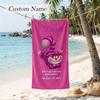 Cheshire Cat Custom Name Printed Beach Towel Personalized Soft Towel For Swimming Beach Travel