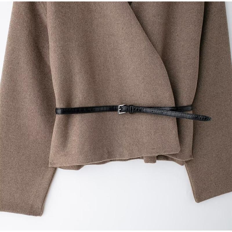 Spring Autumn Fashion V Neck Full Sleeves Women Coat Elegant Solid Color Casual Loose Jacket Woman Commuter Outerwear