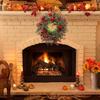 Multipurpose Large Green Leaves Christmas Wreath with Berries Designs for Festival Garden and Party Decorations