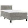 3141407 vidaXL Divan Bed and Mattress Light Grey 100x200cm Velvet