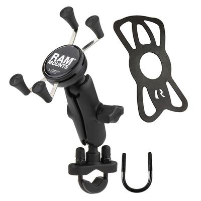RAM MOUNTS Set de montare pentru smartphone-uri cu X-Grip și Curea de siguranță U-Clamp, Negru, RAM-B-149Z-UN7U