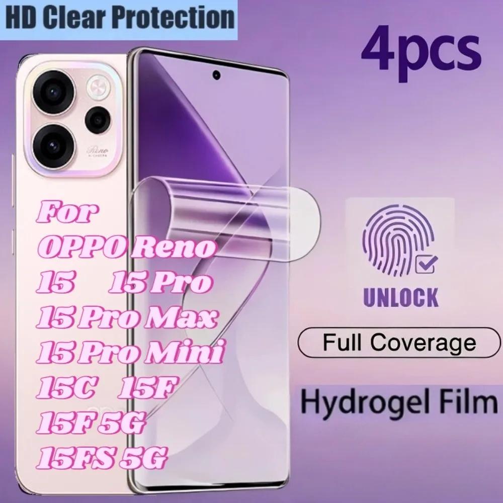 

4pcs Ultra-Clear Protective Film for OPPO Reno 15 Pro Mini 15 Pro Max Not Glass Glossy Screen Protector For Reno 15C 15FS 15F 5G Hydrogel Film&OPPO Reno15 FS 5G