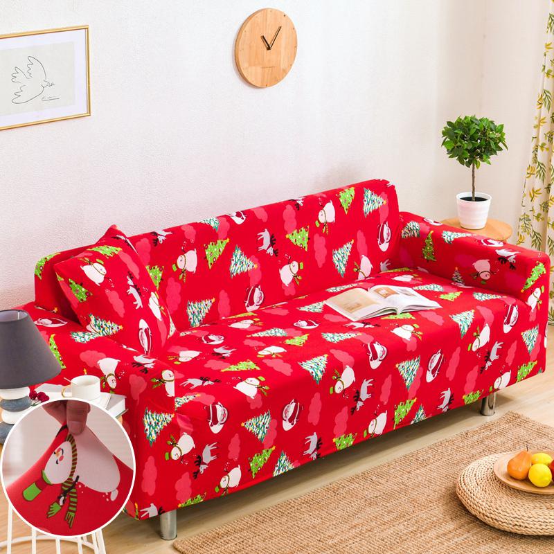 Christmas Sofa Slipcovers Stretch Sofa Cover for Living Room Kids Pets All Inclusive Couch Cover Non Slip Furniture Protector