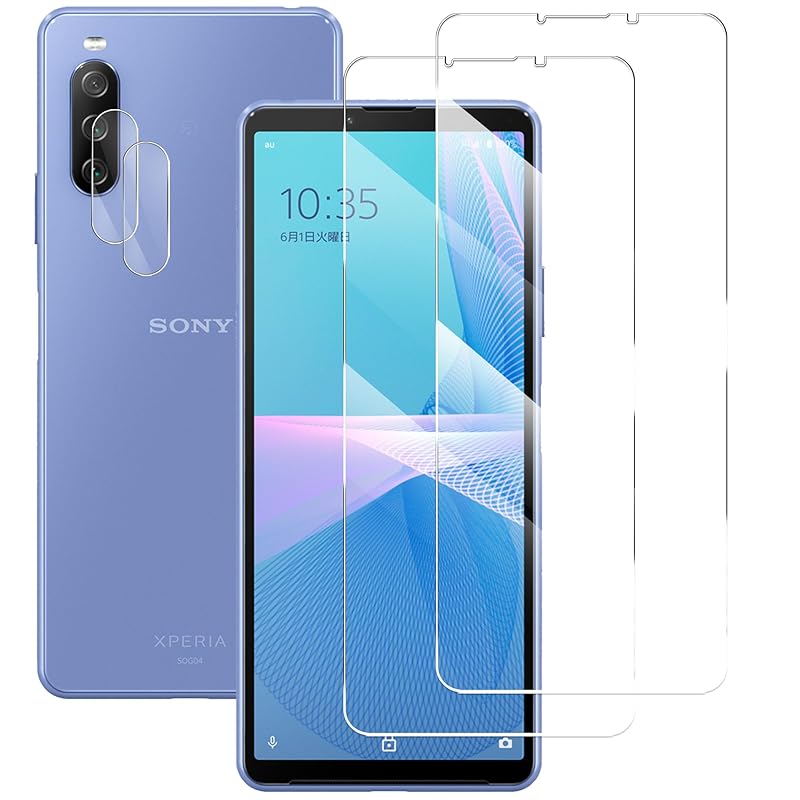 

kawaylJP [2+2 pieces set]Xperia 10 III Glass film (2 pieces) + camera film (2 pieces) xperia10iii lite film [Japan Asahi Glass] lcd screen protection