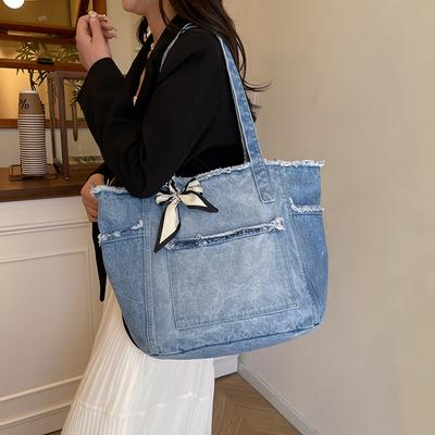 Underarm Denim Tote Bag Spring and Summer New Large Capacity Fashion Casual Shoulder Bag Retro Women's Bag