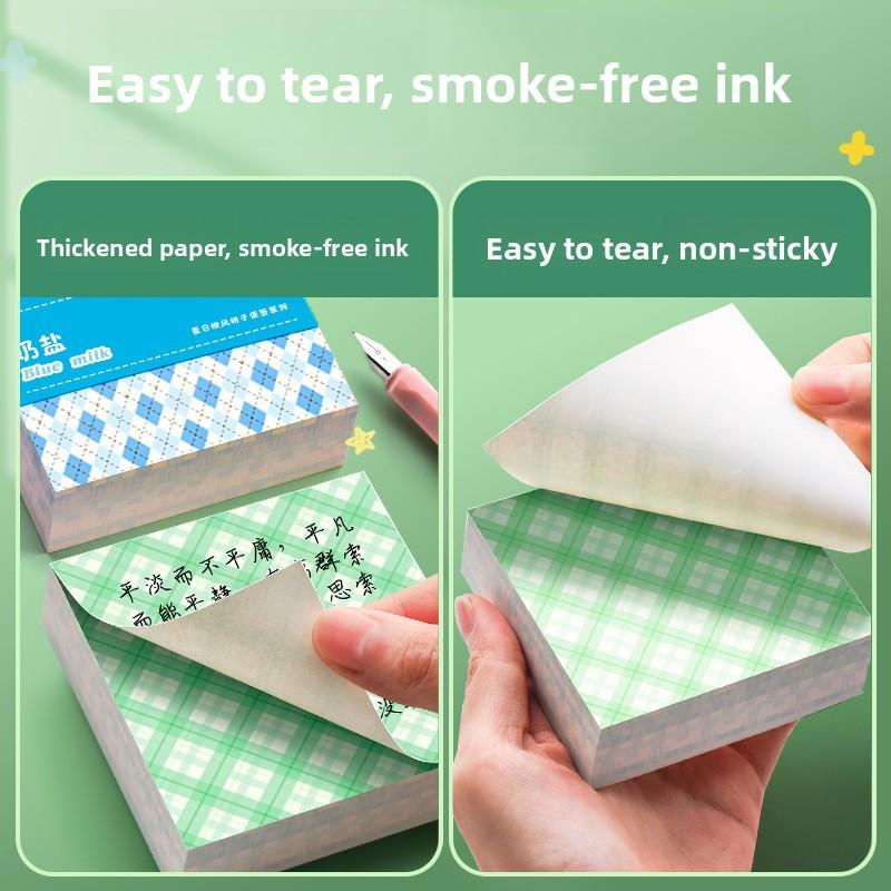 Simple Grid Square Notes Non-sticky Journal Diary Message Scrapbook Material Decorative Backing Paper Back To School  Memo Pad