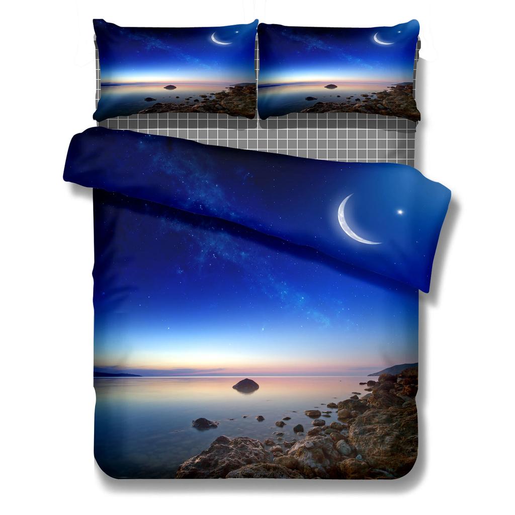 Star Island Duvet Cover Set Without Sheet King Queen Double Full Twin Single Size Bed Linen Set
