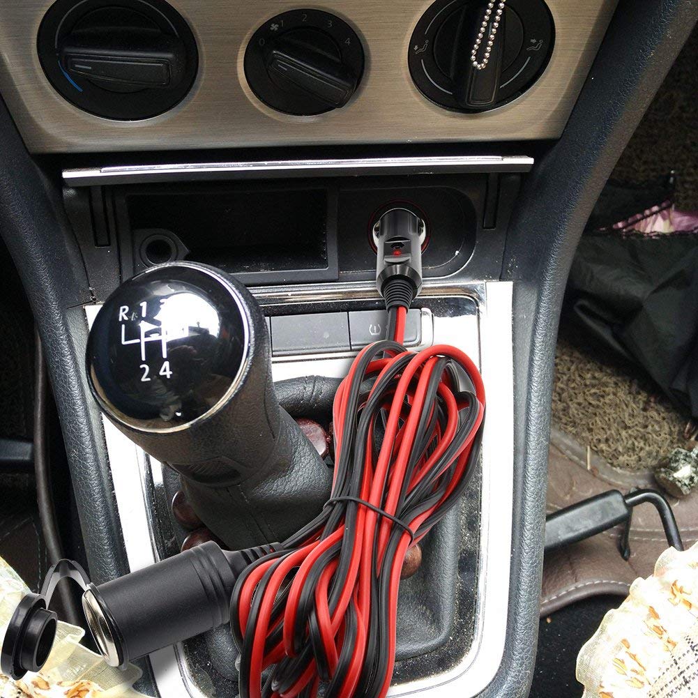 Outtag Cigarette Lighter Socket Extension Cable, 3.5M, /24V, Car Power Cord, Car Cigar Adapter,