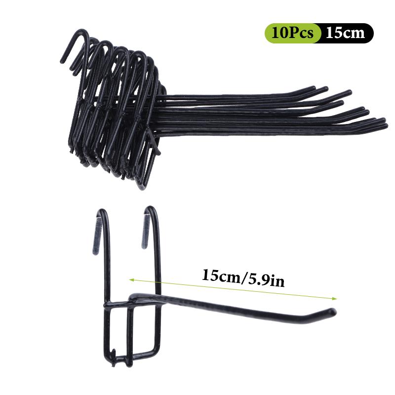 10 Stück Langlebige 5/10/15/20cm Bildschirmhaken 3,3mm Dicke Supermarkt Drahtgitter Hängehaken Eisen Gitterhaken für Bildschirmgitter
