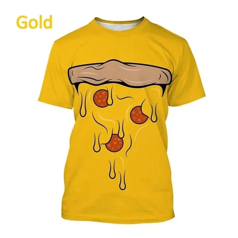 Funny New Pizza 3D Printed T Shirt Men Women Chilren Casual Delicious Food Graphic Harajuku Style Streetwear Top Tees Tshirt