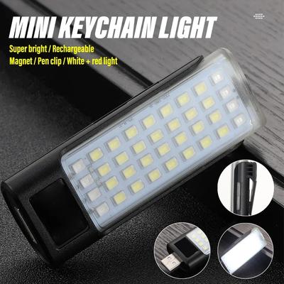 MINI Rechargeable LED Flashlight Worklight Keychain Light Camping Lamp Easy To Carry Multiple Lighting Modes Waterproof Lighting