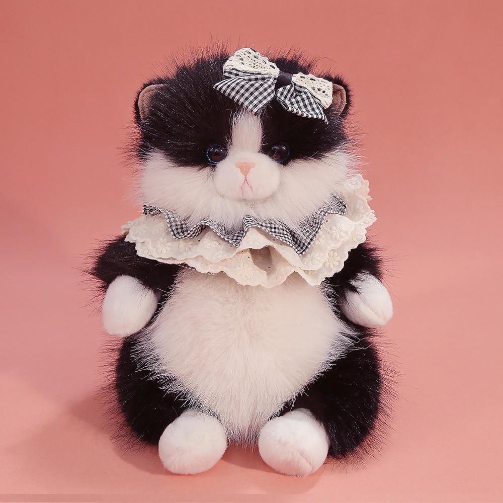 Lifelike Plush Cat Toy With Soft Polyester Fiber Filling For Kids And Collectors