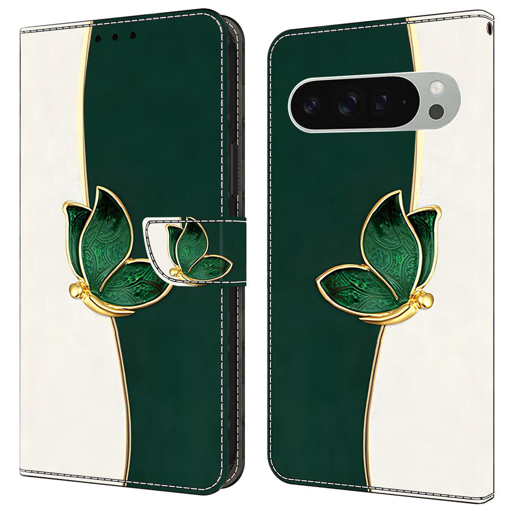 For Google Pixel 9 Pro XL Leather Case Pattern Printing Wallet Stand Anti Drop Phone Cover