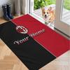 Custom Name AC Milan Crystal Velvet Floor Rug Personalized Text Soft Carpet Home Decor