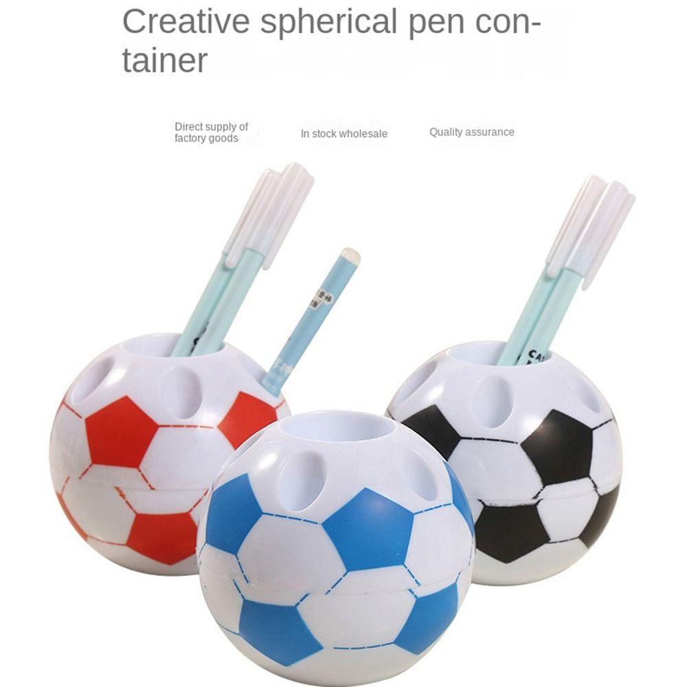 Football Shape Pen Holder Creative Art Pen Storage Container  Desk Accessories Box