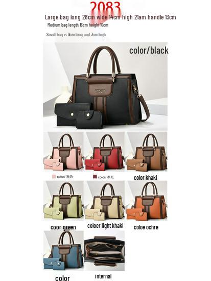 Three-Piece Mother-and-Child Handbag Set: Shoulder, Crossbody, and Large Tote Bag - 2025 Fashion Women's Versatile Design