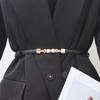 Neuer Perlenschnallen Dünner Damengürtel PU-Leder Elegant Verstellbar Wilde Taillengürtel Für Weibliche Dame Kleid Rock Dekorative Riemen