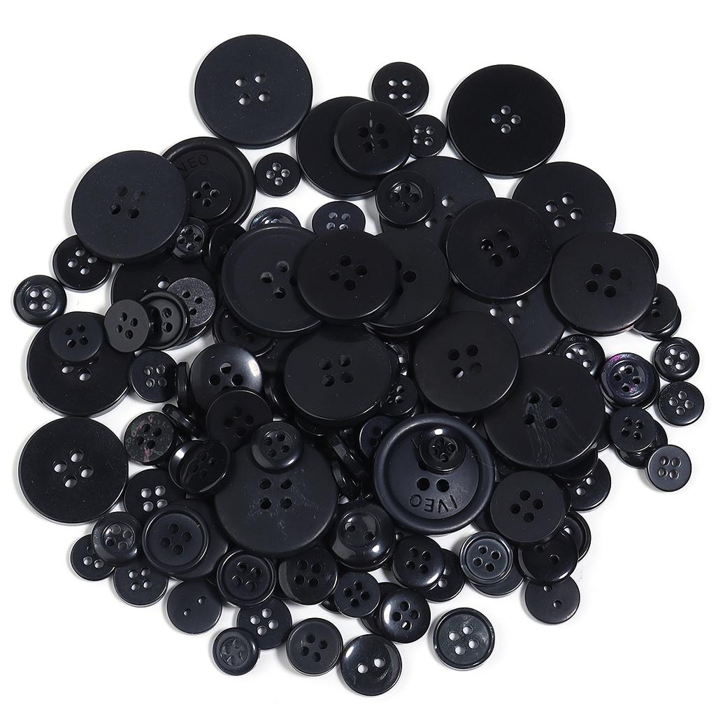 90Pcs/pack Colorful Round Resin Buttons Assorted Sizes Bulk Buttons For Handmade Creative Crafts Sewing Clothing Accessories 50g