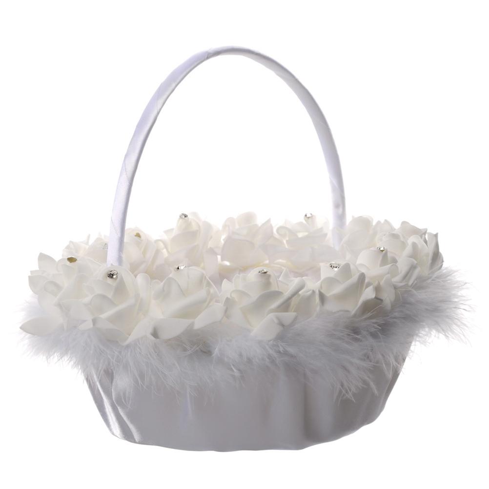 1 szt. Koszyk na kwiaty w stylu zachodnim, koszyk na kwiaty ślubny, delikatny koszyk na kwiaty dla panny młodej, koszyk na kwiaty tkany z imitacji bambusa, kreatywny