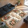 Floral Theme Crystal Velvet Rug Personalized Custom Name Text Soft Floor Mat Home Decor