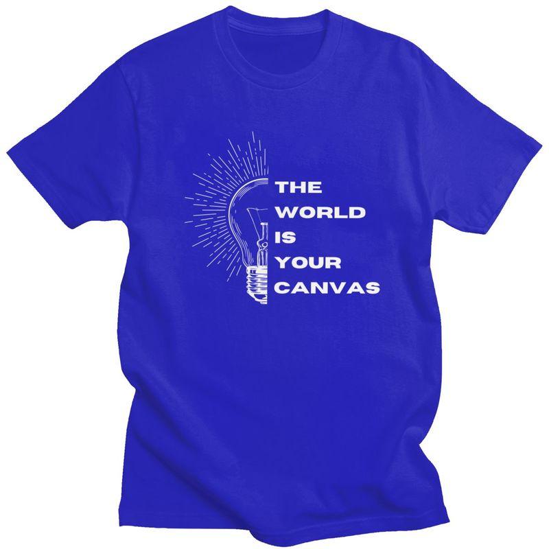 Die Welt ist deine Leinwand T-Shirt für Herren 100% Baumwolle T-Shirt Freizeit-T-Shirt Kurzarm-T-Shirt