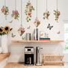 Floral Butterfly Hanging Decor Wall Sticker Self-Adhesive Removable for Bedroom Living Room Home Decor