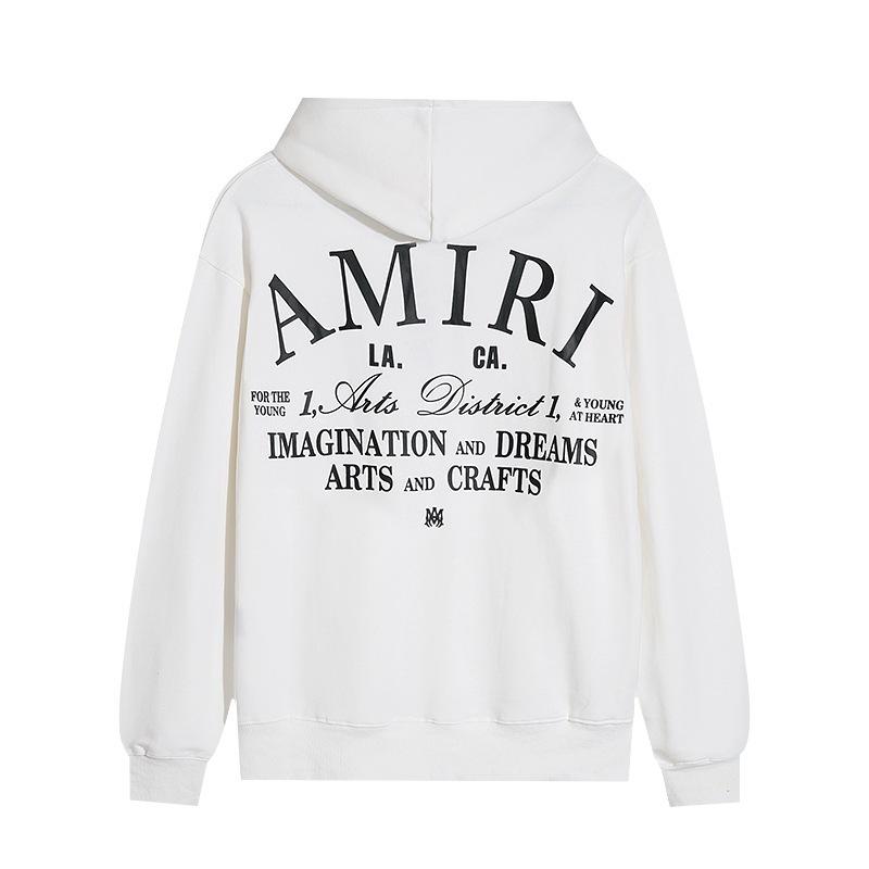 Amri Design Unisex Hooded Sweatshirt with Letter Print - Trendy European & American High Street Style