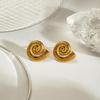Bohemian Stainless Steel Conch Stud Earrings for Women Temperament Classic No Fading Earrings New Trend Beach Party Jewelry Gift