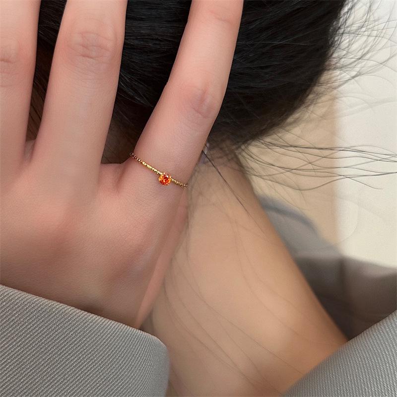 Elegant Thin 18K Gold Plated Ring with Shiny Diamond Design