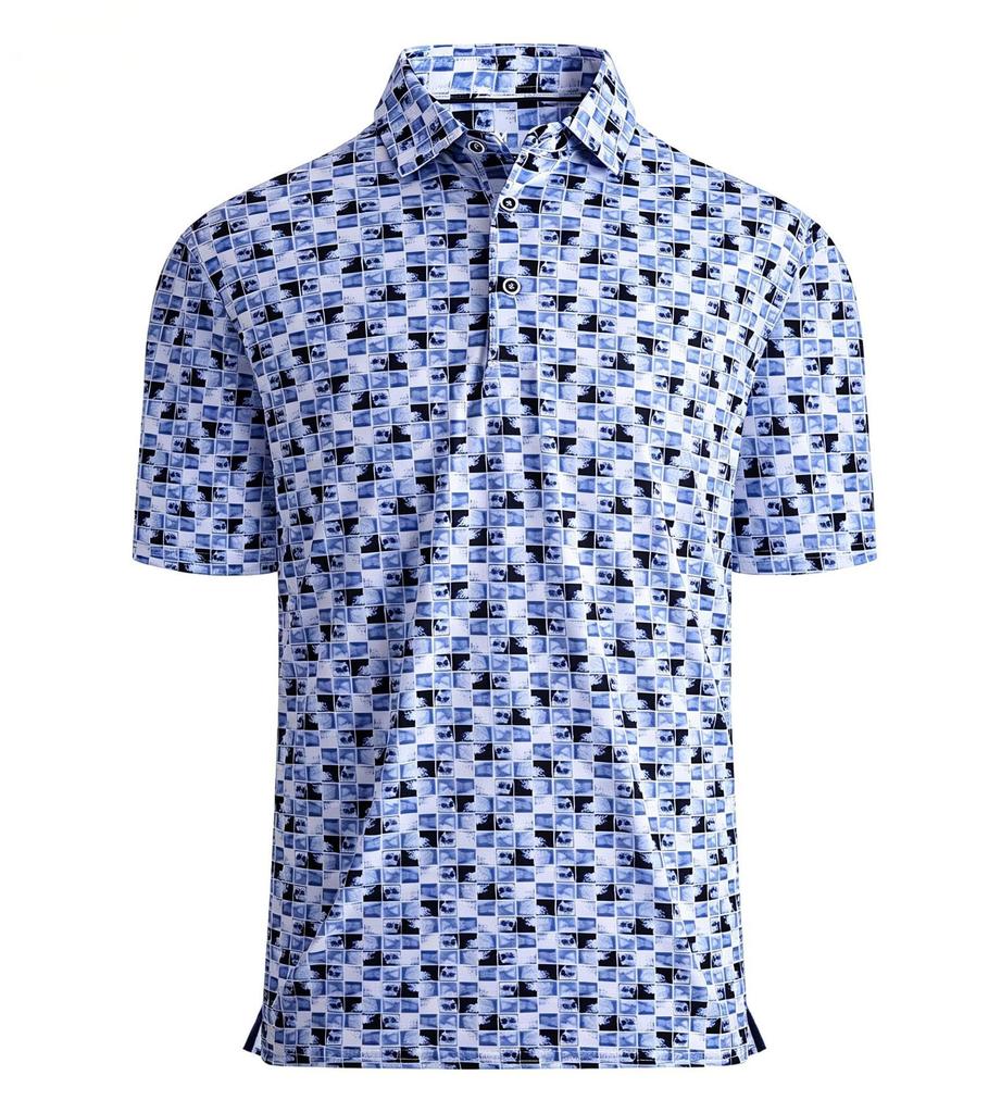 Trendy essential! Floral print short sleeve polo shirt, casual and versatile.