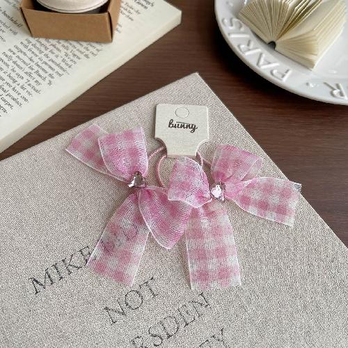 Koreanische Version von rosa und blau kariertem Liebes-Haarspange Haargummi wilde Kinder-Haaraccessoires Haarseil Seitenklemme