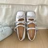 Satin temperament silver French square head light mouth flat sole shoes women's summer 2025 new with skirt Mary Jane shoes